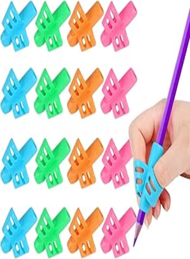 SANNIX 16 Pack Pencil Grips for Kids Handwriting, Pencil Holder for Kids, Handwriting Grip, Ergonomic Training Pencil Grips, Writing Tool for Toddlers, Preschoolers, Children